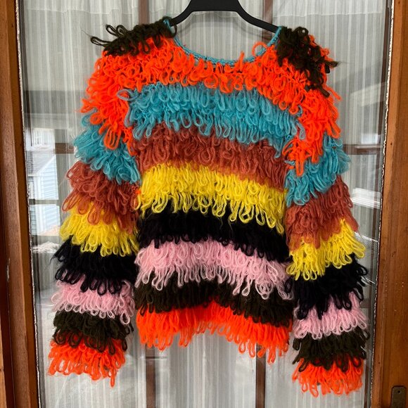 Vibrant Multicolor Loop Knit Women's Sweater - Picture 2 of 3